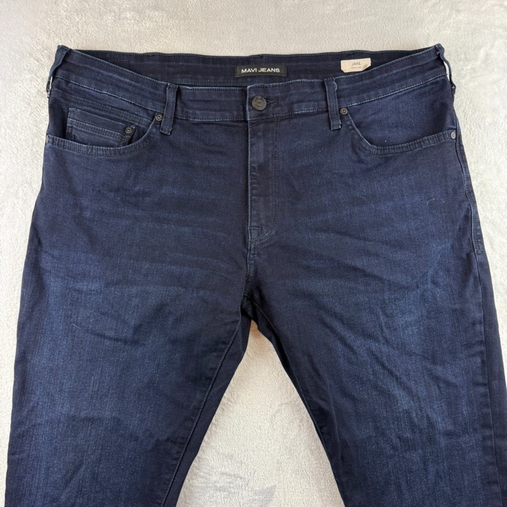 Mavi Jeans Mens 38x30 Blue Jake Slim Straight Dark Wash Stretch Denim